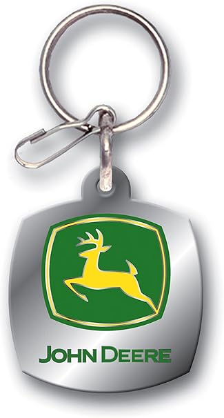 Plasticolor 004173R01 John Deere Logo Enamel Keychain,Silver