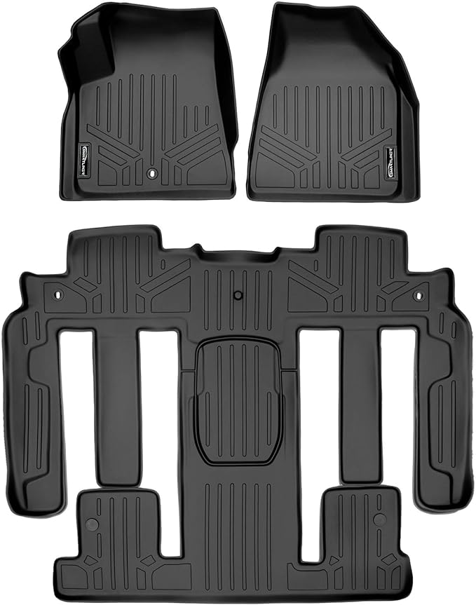 MAXLINER Custom Fit Floor Mats 3 Row Liner Set Black Compatible with Traverse