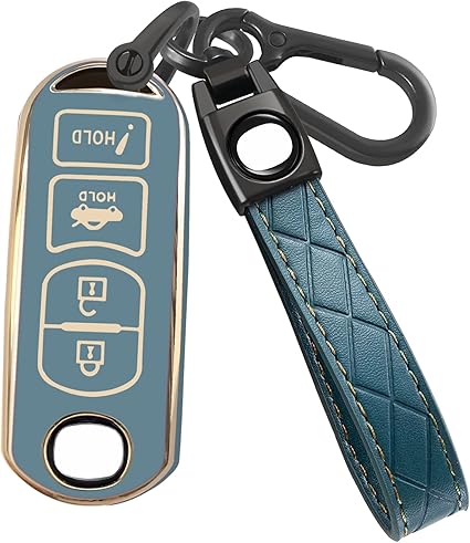 for Mazda Key Fob Cover with Keychain, TPU Key Case Holder 360 Degree Protection